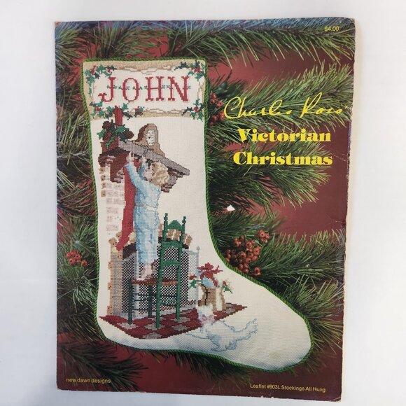 Charles Ross Victorian Christmas Stocking All Hung Cross-Stitch Pattern "John" - Picture 1 of 6